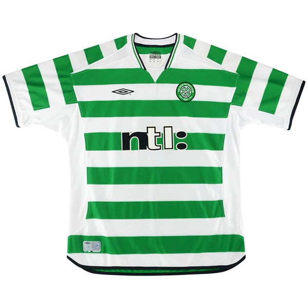 Heimtrikot Thailand Celtic Retro 2001 2003 Grün Günstige Fußballtrikots